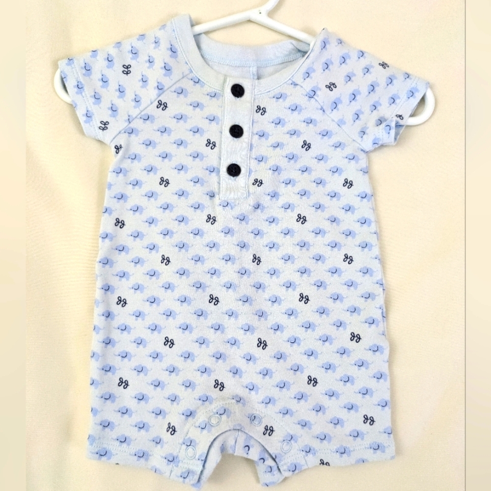 Janie & Jack Henley Romper ~ 0/3 mo